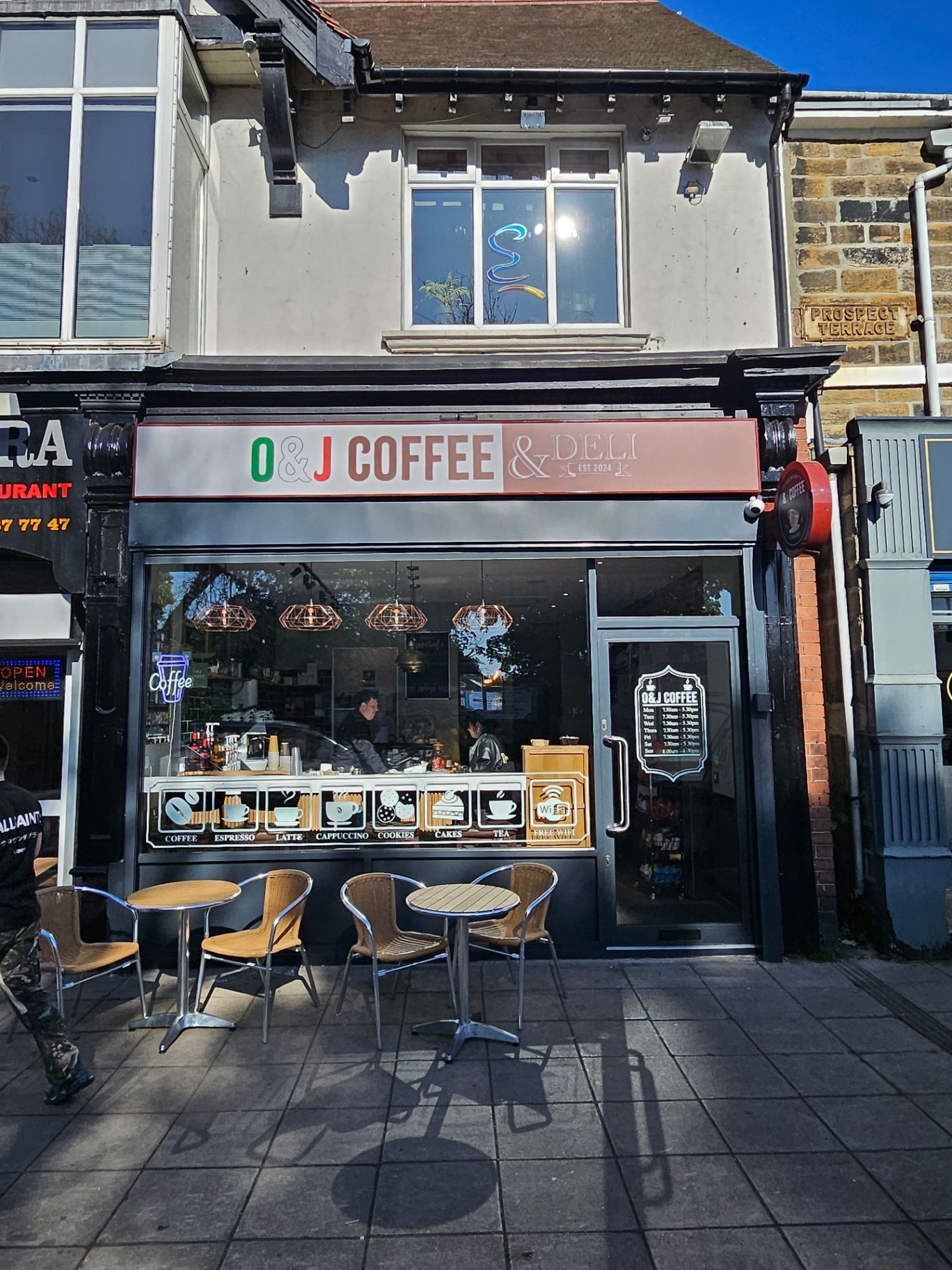OJ Coffee Newcastle — aluminium shopfront and double door installation – Prestige Aluminium Systems