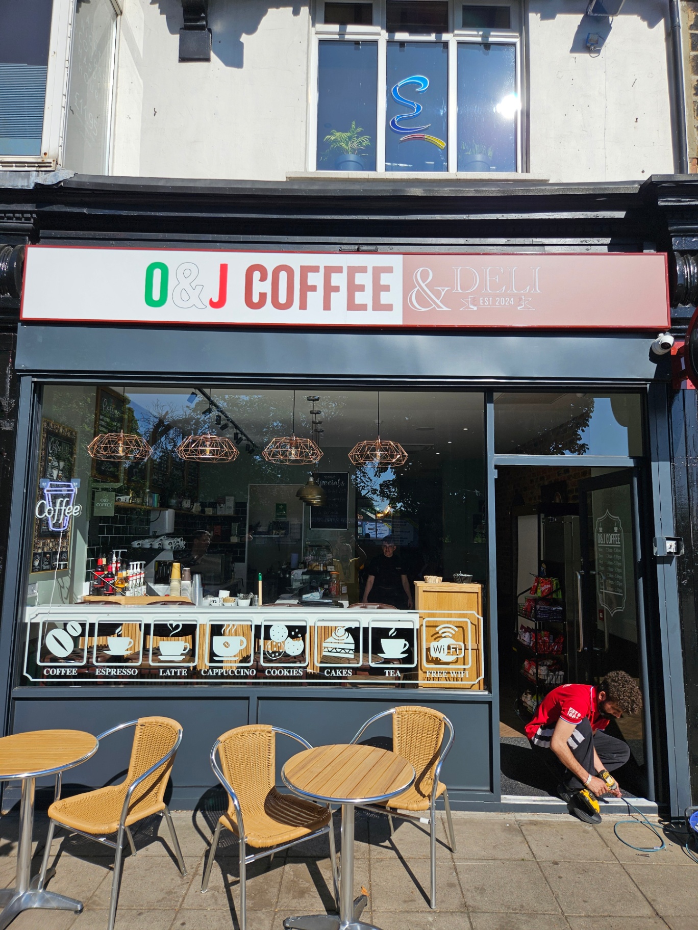 OJ Coffee Newcastle — aluminium shopfront and double door installation – Prestige Aluminium Systems